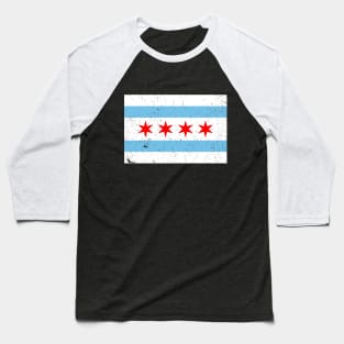 Vintage Distressed Chicago City Flag Baseball T-Shirt